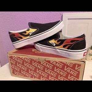 Flame Slip on Vans